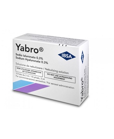 YABRO 10 FIALE 3ML ACIDO IALURONICO 0,3% SOLUZIONE PER NEBULIZZATORE - pharmaonline24.it