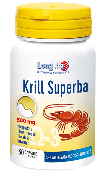 LONGLIFE KRILL SUPERBA 30 CAPSULE INODORI DA 600 MG - pharmaonline24.it