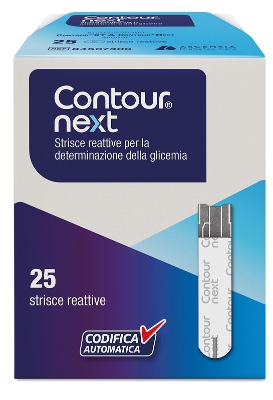 STRISCE MISURAZIONE GLICEMIA CONTOUR NEXT 25 PEZZI - pharmaonline24.it