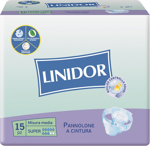 PANNOLONE LINIDOR SUPER PANNOLINO A CINTURA MM 15 PEZZI - pharmaonline24.it