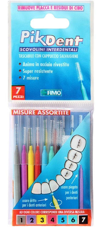 PIKDENT STUZZICOLINO 1 BUSTINA CON 7 MISURE ASSORTITE - pharmaonline24.it