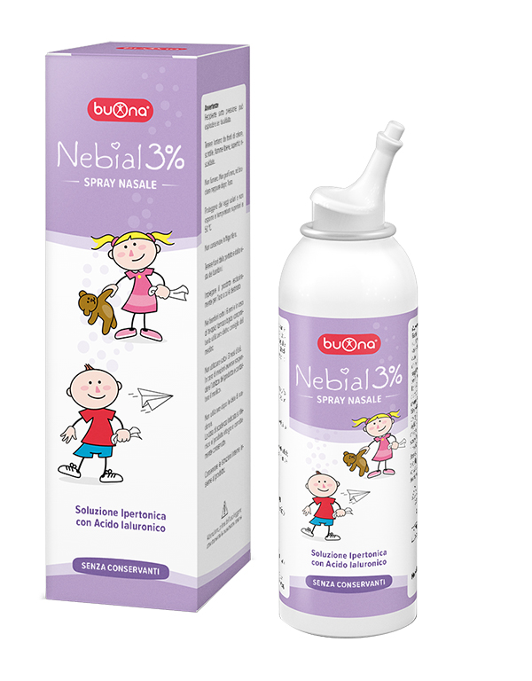 NEBIAL SOLUZIONE SALINA IPERTONICA DI SODIO CLORURO AL 3% CON ACIDO IALURONICO SPRAY NASALE 100 ML - pharmaonline24.it
