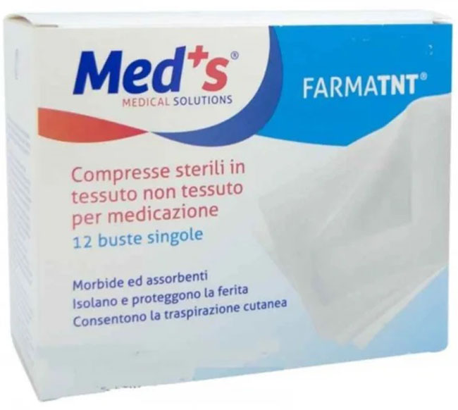 GARZA COMPRESSA MEDS TESSUTO NON TESSUTO PEEL OPEN 10X10CM 12 PEZZI - pharmaonline24.it