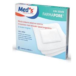CEROTTO MEDS FARMAPORE STERILE CON TAMPONE DI GARZA CENTRALE E BORDI ADESIVI 6X9 CM 5 PEZZI - pharmaonline24.it