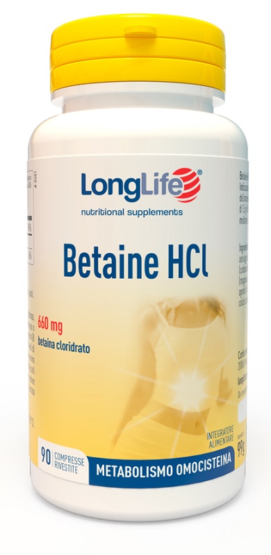 LONGLIFE BETAINE HCL 90 COMPRESSE RIVESTITE - pharmaonline24.it
