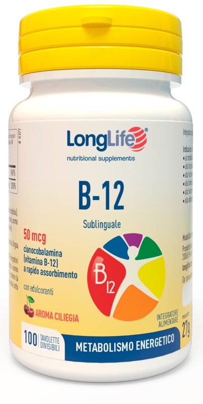 LONGLIFE B12 50MCG SUBLINGUALE 100 TAVOLETTE - pharmaonline24.it