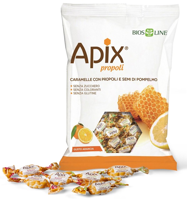 APIX PROPOLI CARAMELLA ARANCIA 50 G BIOSLINE - pharmaonline24.it