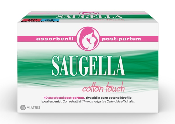 SAUGELLA COTTON TOUCH ASSORBENTI POSTPARTUM 10 PEZZI - pharmaonline24.it
