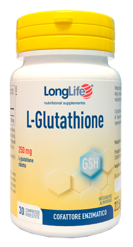 LONGLIFE L-GLUTATHIONE 250 MG 30 COMPRESSE - pharmaonline24.it