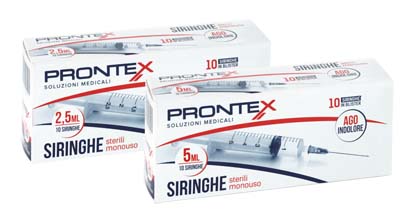 SIRINGA PRONTEX 2,5 ML AGO IND 10 PEZZI - pharmaonline24.it