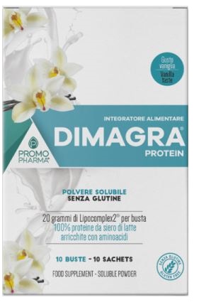 DIMAGRA PROTEIN POLVERE SOLUBILE GUSTO VANIGLIA 10 BUSTINE - pharmaonline24.it