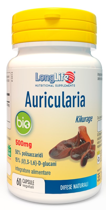 LONGLIFE AURICULARIA BIO 60 CAPSULE - pharmaonline24.it