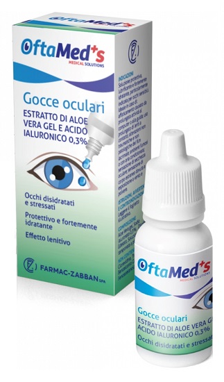 OFTAMED'S GOCCE OCULARI OCCHI DISIDRATATI E STRESSATI ESTRATTO ALOE VERA GEL E ACIDO IALURONICO 0,3% 10 ML - pharmaonline24.it