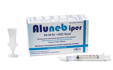 ALUNEB KIT SOLUZIONE IPERTONICA 3% 20 FLACONCINI + MAD NASAL ATOMIZZATORE - pharmaonline24.it