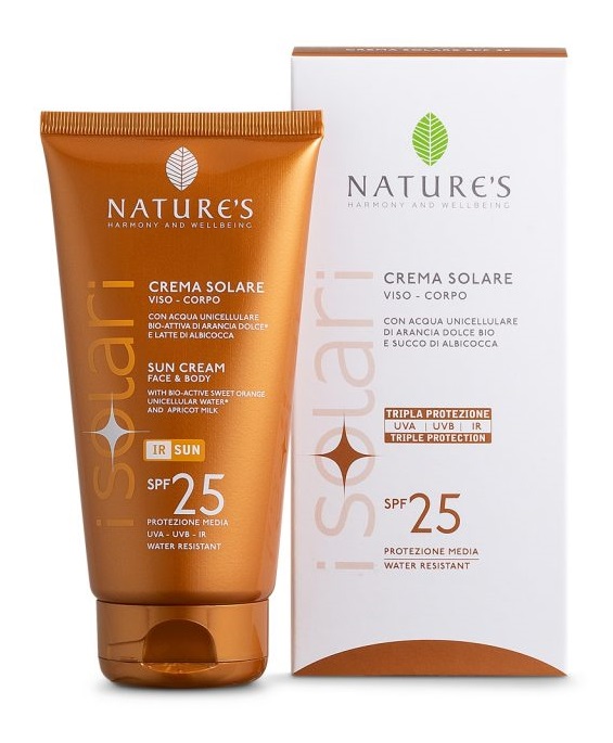 NATURE'S I SOLARI CREMA SOLARE VISO E CORPO SPF 25 IR SUN 150 ML - pharmaonline24.it