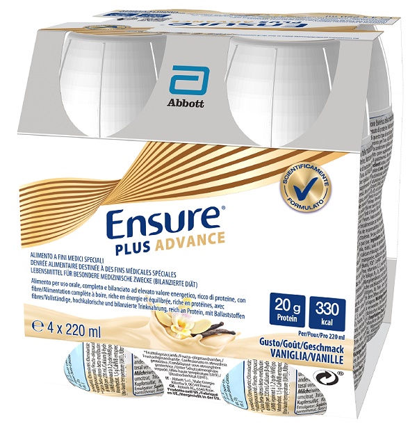 ENSURE PLUS ADVANCE VANIGLIA 4 BOTTIGLIE DA 220 ML - pharmaonline24.it