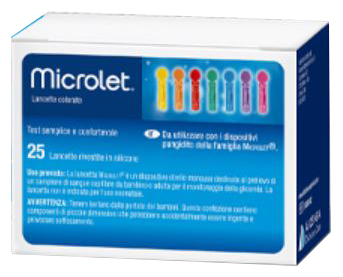 LANCETTE PUNGIDITO PER DISPOSITIVO MICROLET 25 PEZZI - pharmaonline24.it