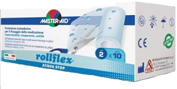 CEROTTO IMPERMEABILE PER FISSAGGIO MEDICAZIONI MASTER-AID ROLLFLEX A-STOP M 10X10 CM - pharmaonline24.it
