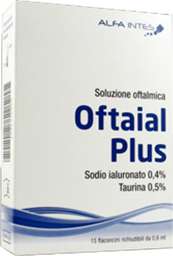 SOLUZIONE OFTALMICA OFTAIAL PLUS ACIDO IALURONICO 0,4% E TAURINA 15 FLACONCINI RICHIUDIBILI DA 0,6 ML - pharmaonline24.it