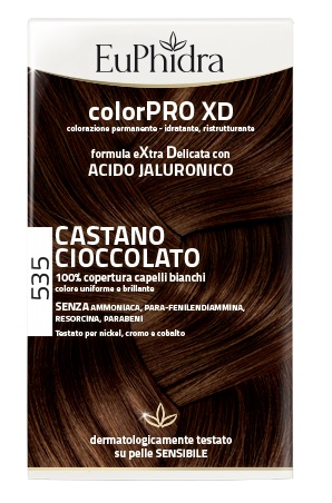 EUPHIDRA COLORPRO XD 535 CASTANO CIOCCOLATO GEL COLORANTE CAPELLI IN FLACONE + ATTIVANTE + BALSAMO + GUANTI - pharmaonline24.it