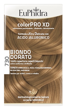 EUPHIDRA COLORPRO XD 730 BIONDO DORATO GEL COLORANTE CAPELLI IN FLACONE + ATTIVANTE + BALSAMO + GUANTI - pharmaonline24.it