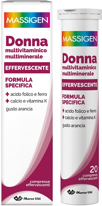 MASSIGEN DONNA MULTIVITAMINICO E MULTIMINERALE EFFERVESCENTE 20 COMPRESSE - pharmaonline24.it