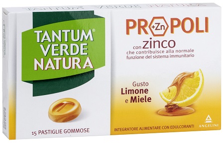TANTUM VERDE NATURA 15 PASTIGLIE GOMMOSE LIMONE & MIELE - pharmaonline24.it