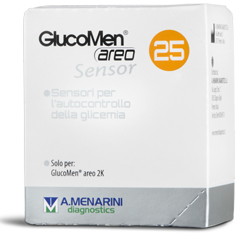 STRISCE MISURAZIONE GLICEMIA GLUCOMEN AREO SENSOR 25 PEZZI - pharmaonline24.it