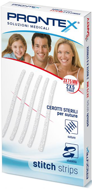 PRONTEX STITCH STRIPS 3X75 10 PEZZI - pharmaonline24.it