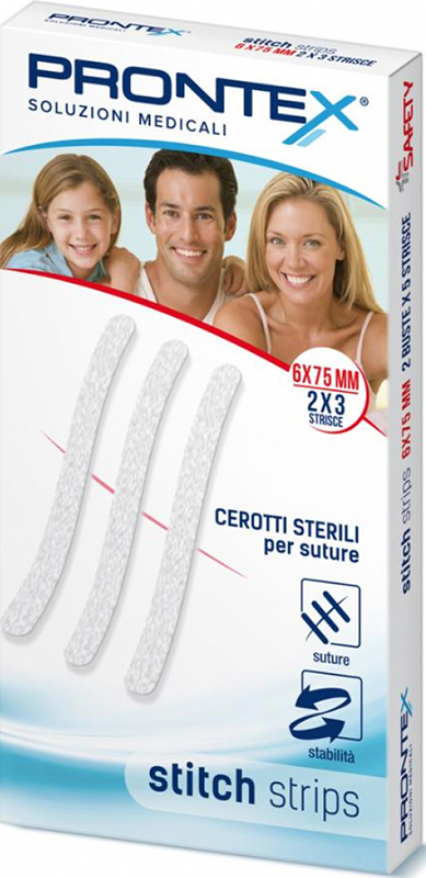 PRONTEX STITCH STRIPS 6X75 10 PEZZI - pharmaonline24.it