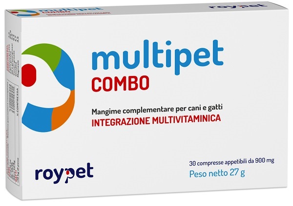 MULTIPET COMBO INTEGRAZIONE MULTIVITAMINICA CANI E GATTI 30 COMPRESSE APPETIBILI DA 900 MG - pharmaonline24.it