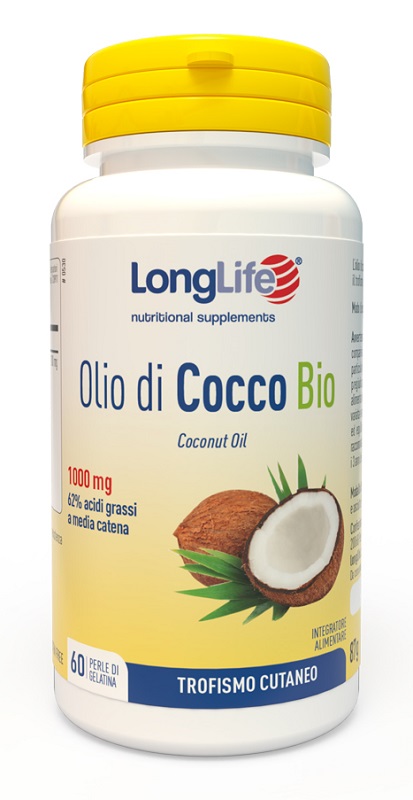 LONGLIFE OLIO COCCO BIO 60 PERLE IN GELATINA - pharmaonline24.it