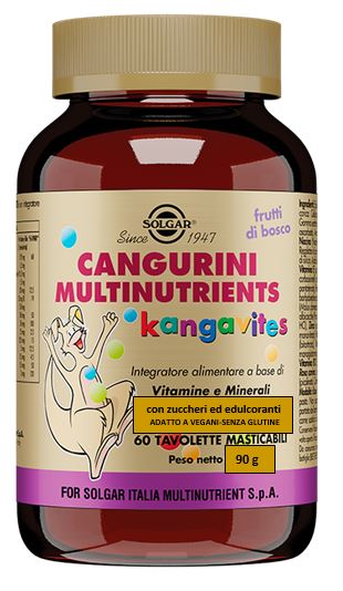 CANGURINI MULTINUTRIENTS FRUTTI BOSCO 60 TAVOLETTE MASTICABILI - pharmaonline24.it