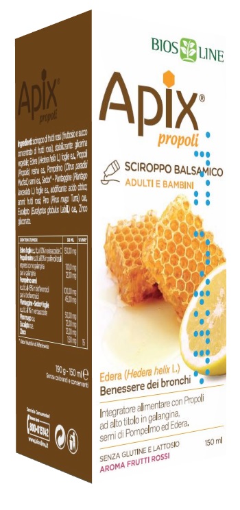 APIX PROPOLI SCIROPPO BALSAMICO SENZA CONSERVANTI 150 ML BIOSLINE - pharmaonline24.it