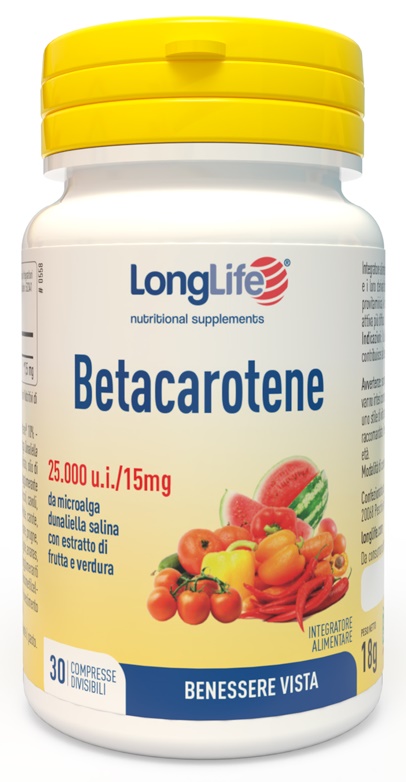 LONGLIFE BETACAROTENE 25000 UI 30 COMPRESSE - pharmaonline24.it