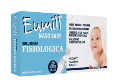 EUMILL NASO BABY SOLUZIONE FISIOLOGICA 20 CONTENITORI MONODOSE 5 ML - pharmaonline24.it