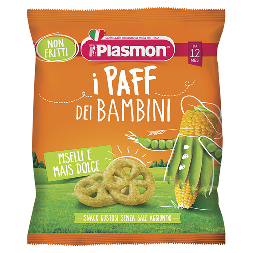 PLASMON DRY SNACK PAFF PISELLI-MAIS 15 G - pharmaonline24.it