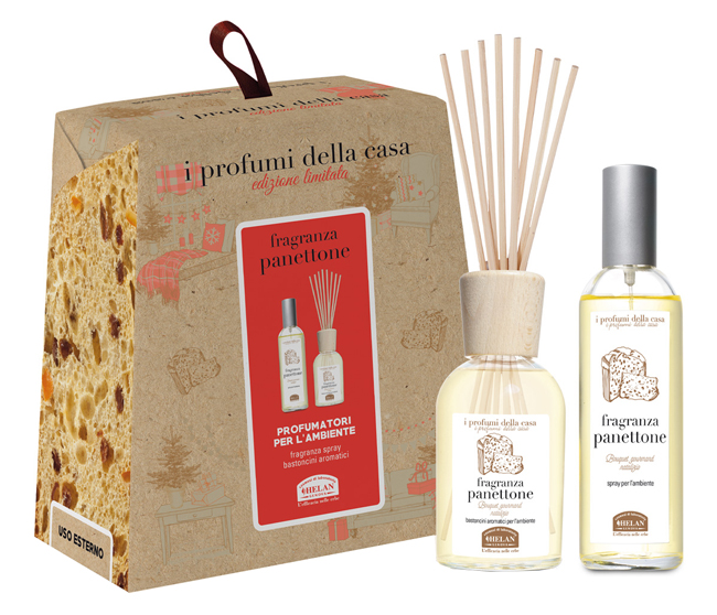 I PROFUMI DELLA CASA SET PANETTONE 1 SPRAY AMBIENTE 100 ML + BASTONCINI AROMATICI AMBIENTE 100 ML - pharmaonline24.it