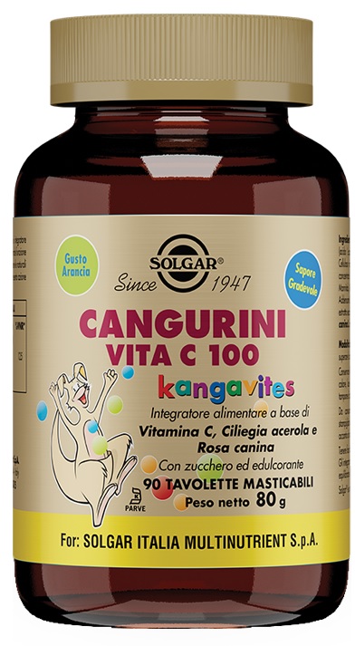 CANGURINI VITA C 100 90 TAVOLETTE MASTICABILI - pharmaonline24.it