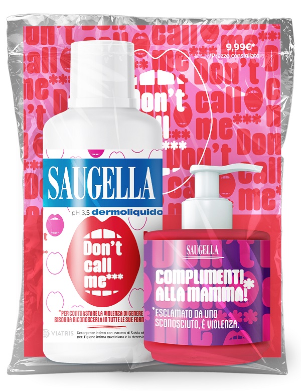 SAUGELLA BUNDLE DERMOLIQUIDO DON'T CALL ME 1 SAUGELLA DERMOLIQUIDO 500 ML CON ETICHETTA EDIZIONE LIMITATA + 1 MINISIZE SAMPLE CON PUMP 150 ML - pharmaonline24.it
