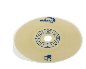 PLACCA PIANA RITAGLIABILE AURUM2 URO PER UROSTOMIA DIAMETRO 13-40 MM FLANGIA 45 MM 5 PEZZI - pharmaonline24.it