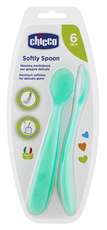 CHICCO CUCCHIAIO SILICONE MASCHILE BI PACK 6M+ - pharmaonline24.it
