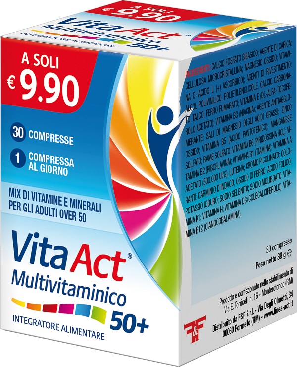 VITA ACT MULTIVITAMINICO 50+ 30 COMPRESSE - pharmaonline24.it