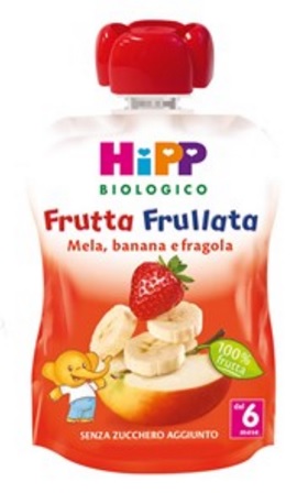 HIPP BIO FRUTTA FRULLATA MELA BANANA FRAGOLA 90 G - pharmaonline24.it