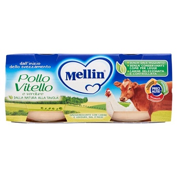 MELLIN OMOGENEIZZATO POLLO VITELLO CON VERDURE 2 X 80 G - pharmaonline24.it