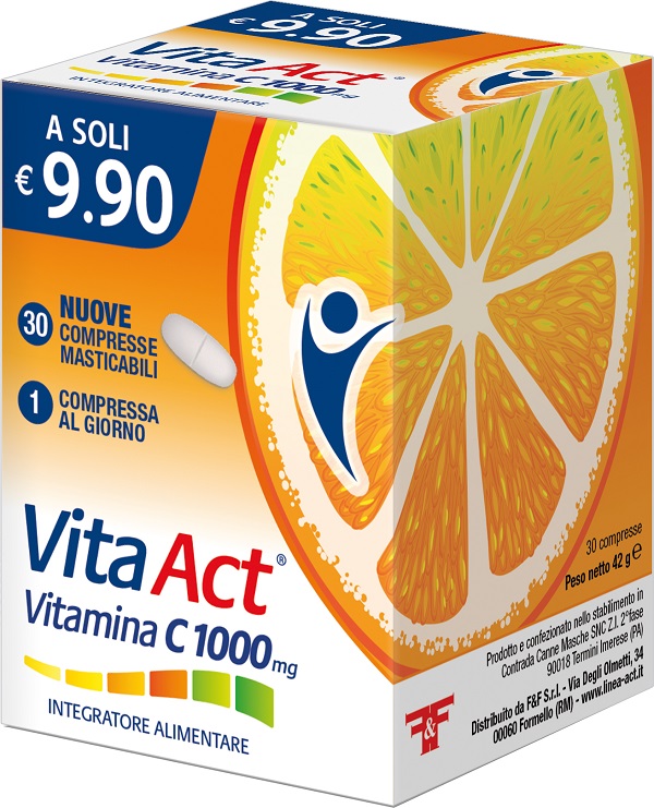 VITA ACT VITAMINA C 1000MG 30 COMPRESSE MASTICABILI - pharmaonline24.it