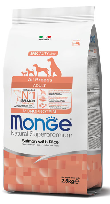 MONGE ALL BREEDS ADULT SALMONE & RISO 2500 G - pharmaonline24.it