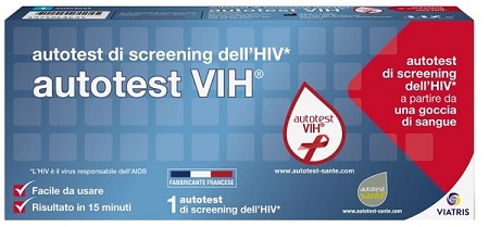 AUTOTEST VIH SCREENING DELL'HIV CONTIENE 1 AUTOTEST + SOLUZIONE + BISTURI + CEROTTO + GARZA + SALVIETTA DISINFETTANTE - pharmaonline24.it