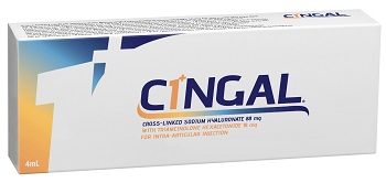 SIRINGA PRERIEMPITA INTRA ARTICOLARE CINGAL 4 ML 22MG/ML ACIDO RETICOLATO CON 4,5 MG/ML TRIAMCINOLONE ESACETONIDE - pharmaonline24.it