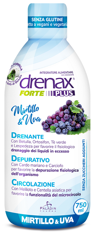 DRENAX FORTE PLUS ORIGINALE CON MIRTILLO E UVA 750 ML - pharmaonline24.it